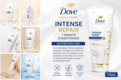 Dove Intense Repair Conditioner – Bio-Protein Care for Damaged Hair | 175 mL
